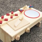 手作り　木製ままごとキッチン　RHK-LX・ホーローシンク・送料込み・クリスマスプレゼント　木のおもちゃ　クリスマス　女の子 　男の子　木製 子供 木のおもちゃ 出産祝い ごっこ遊び クリスマス バースデ- ままごとキッチン　手作り　卓上型　テーブルキッチン - 画像 (3)