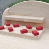 手作り　木製ままごとレンジ　ＣＶＲ　魚焼きグリル・２口コンロ、レンジ(くるくる回せるターンテーブル付き）(完成品です！） - 画像 (4)
