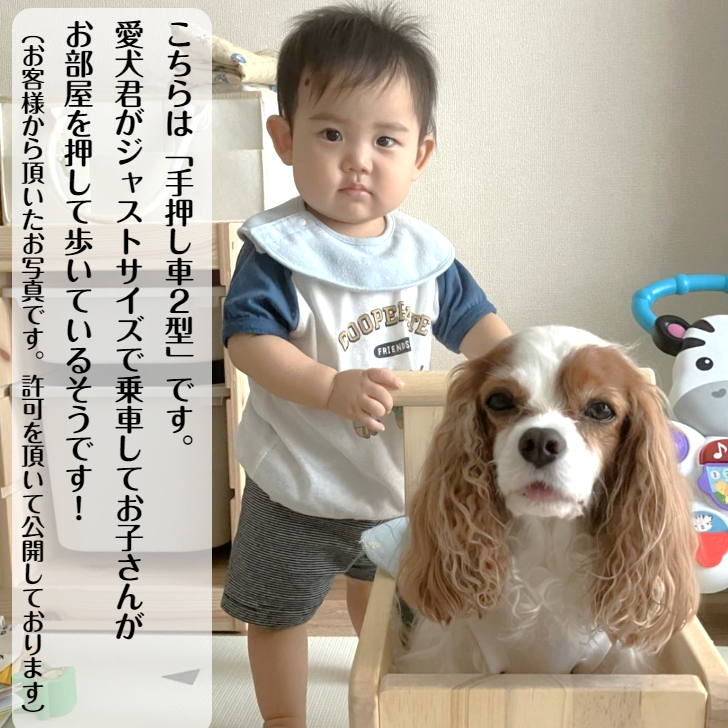 手作り木製 おもちゃも運べる手押し車-3型・片面透かし・送料込み・ - 画像 (9)