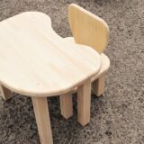 手作り木製　お子様用、机・いすセットVer.2 「Mサイズ」・送料込み・　木のおもちゃ　クリスマス　プレゼント　誕生日　木製　ままごと　キッチン　知育　手作り　ハンドメイド - 画像 (4)