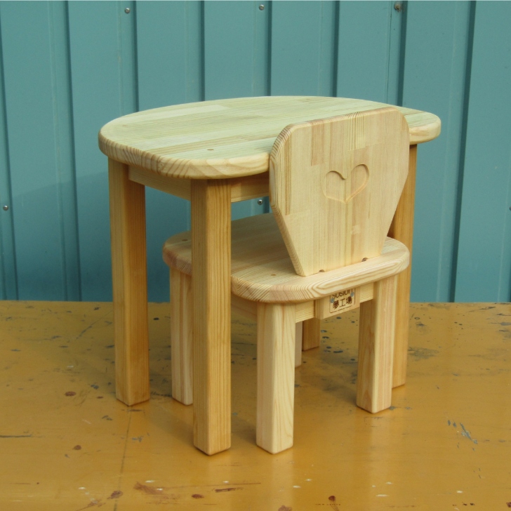 手作り木製 お子様用、机・いすセットVer.2 「Lサイズ」 | sosion夢工場