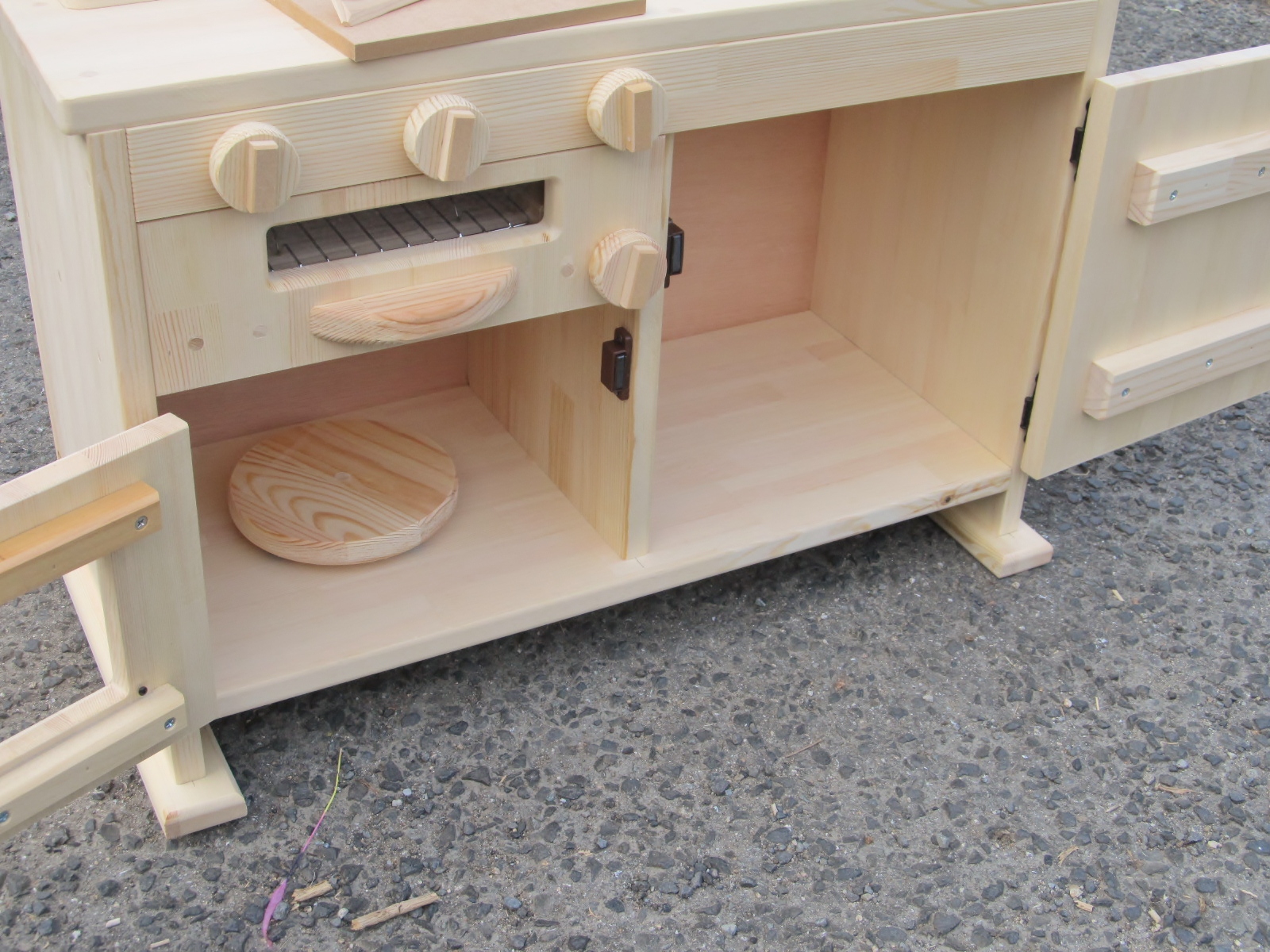 手作り木製「棚付き」ままごとフルキッチン ＧＨＫ-Ｒ ホーローシンク 