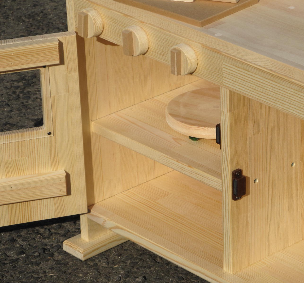 手作り木製「棚付き」ままごとフルキッチン ＤＨＫ-Ｒ ホーローシンク 
