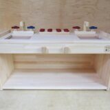 手作り　木製ままごとキッチン　KBL-W（完成品です！）・送料込み・ 保育園　幼稚園　 ままごとキッチン　クリスマスプレゼント　木のおもちゃ　クリスマス　 - 画像 (3)