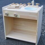 手作り　木製ままごとキッチン　ＫＨＭ　素材色バージョン（完成品です！）・ホーローシンク　・送料込み・クリスマスプレゼント　木のおもちゃ　クリスマス　女の子 　男の子　木製 子供 木のおもちゃ 出産祝い ごっこ遊び クリスマス バースデ- ままごとキッチン　手作り