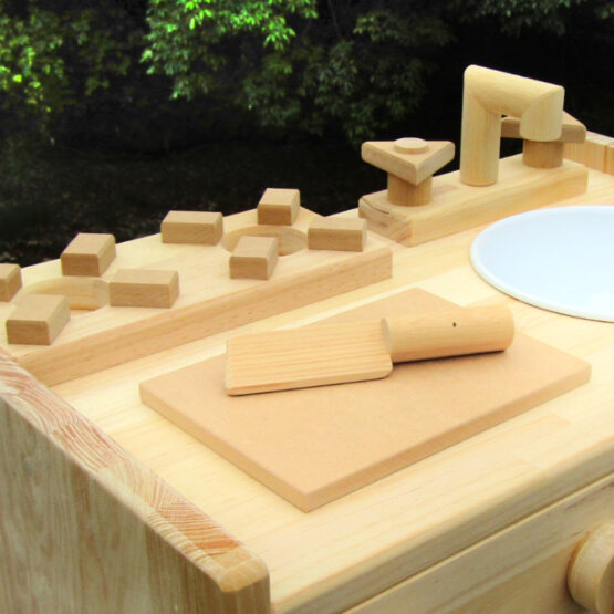手作り　木製ままごとキッチン　ＫＨＭ-Ｃ　棚付き（完成品です！）・送料込み・ - 画像 (17)