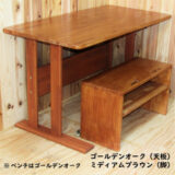 手作り木製　ダイニングテーブルセット　Ver.2　テーブル＋ベンチ　　　パソコンデスク　在宅ワーク　在宅　作業台　テレワーク・送料込み・ - 画像 (6)