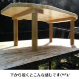 手作り木製　手作り木製　小判型ちゃぶ台　(リビングテーブル　 円卓 お茶の間　子供 作業台　お絵描き　勉強机)・送料込み・ - 画像 (4)