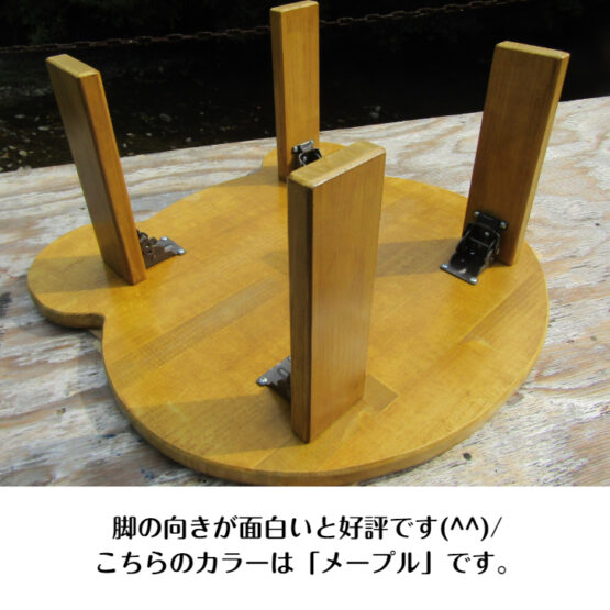 手作り木製　クマさん ちゃぶ台　脚折れ金具仕様（完成品です！）　リビングテーブル　 円卓 お茶の間　子供 作業台　お絵描き　勉強机  送料込み - 画像 (6)